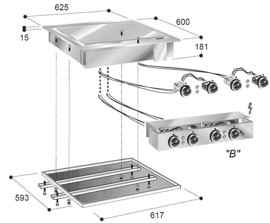 EL.BAKPLAAT GLAD GROOT 400V - aanvullende productfoto 1