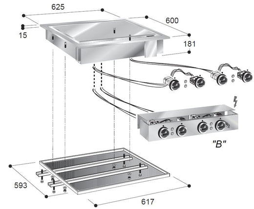 Elektrische bakplaat chroom 400 v - Combisteel 7266.0060