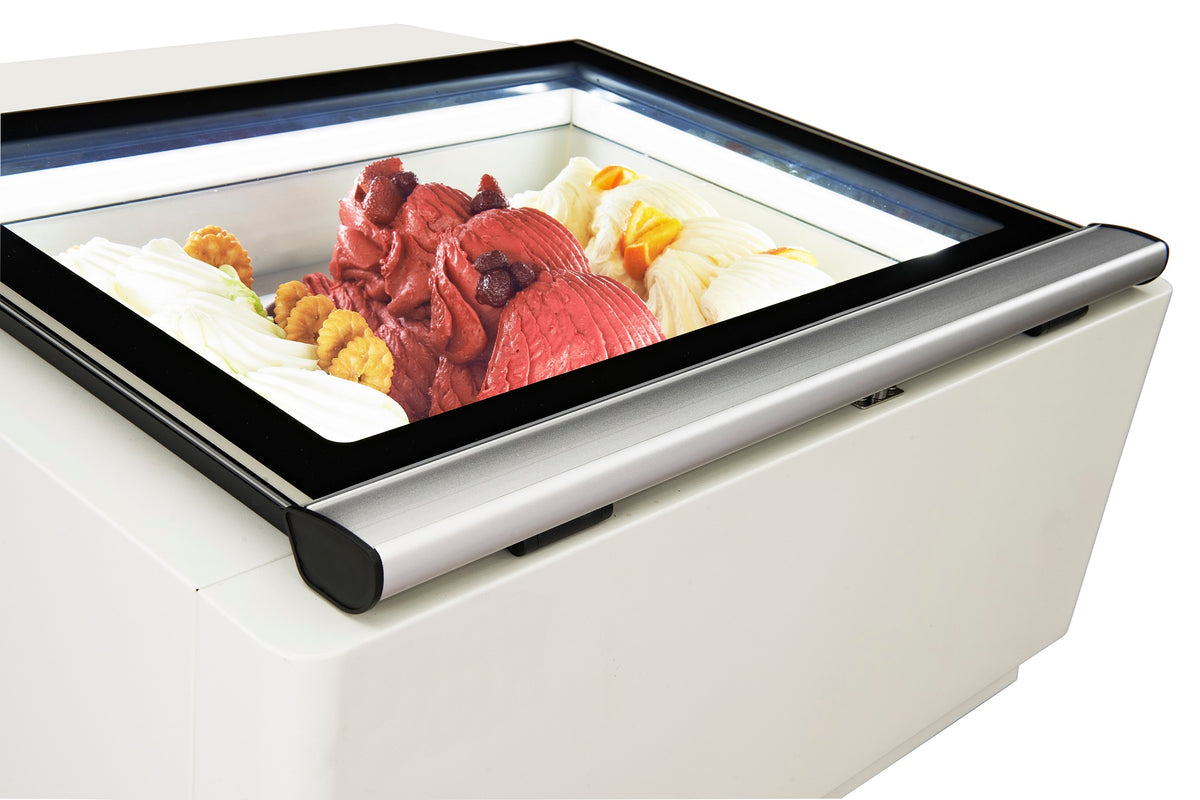 Countertop ice cream display case white opens on the operator side - Combisteel 7292.0005