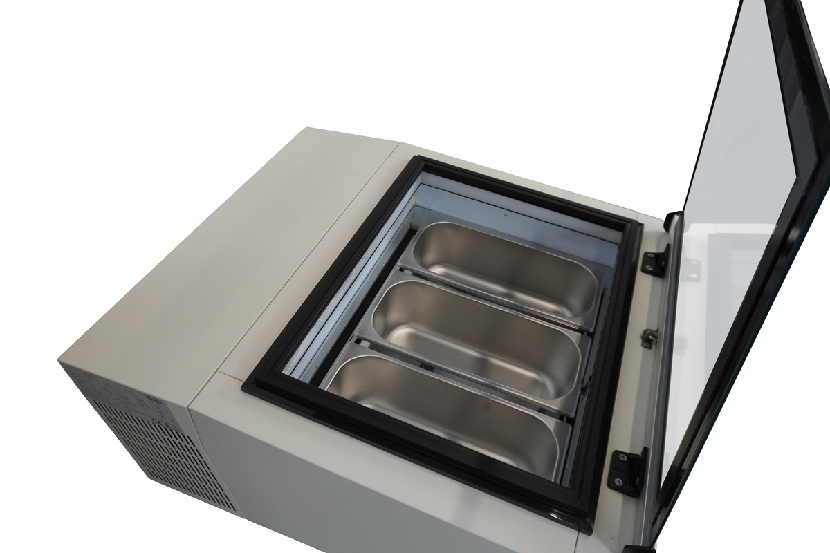 Countertop ice cream display case white opens on the operator side - Combisteel 7292.0005