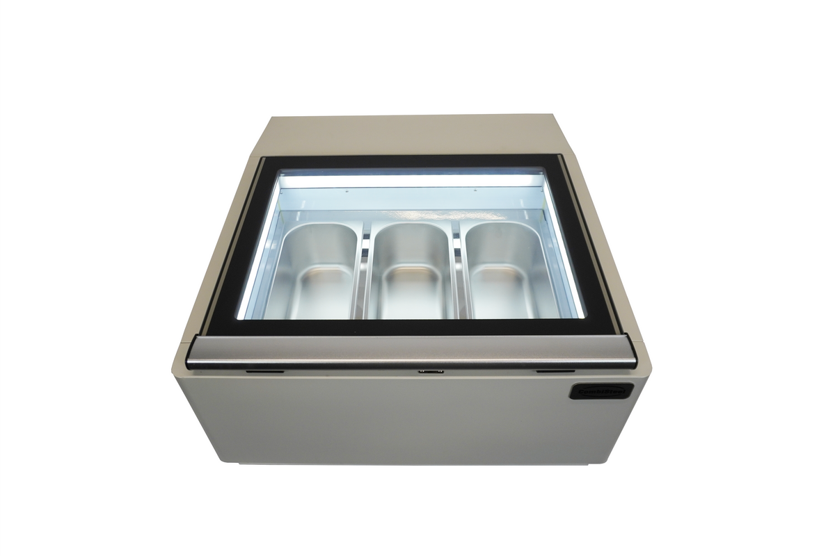 Countertop ice cream display case white opens on the operator side - Combisteel 7292.0005