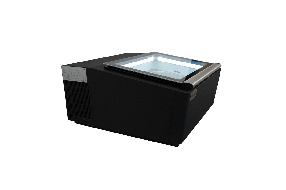 Countertop ice cream display case black opens on the operator side - Combisteel 7292.0010