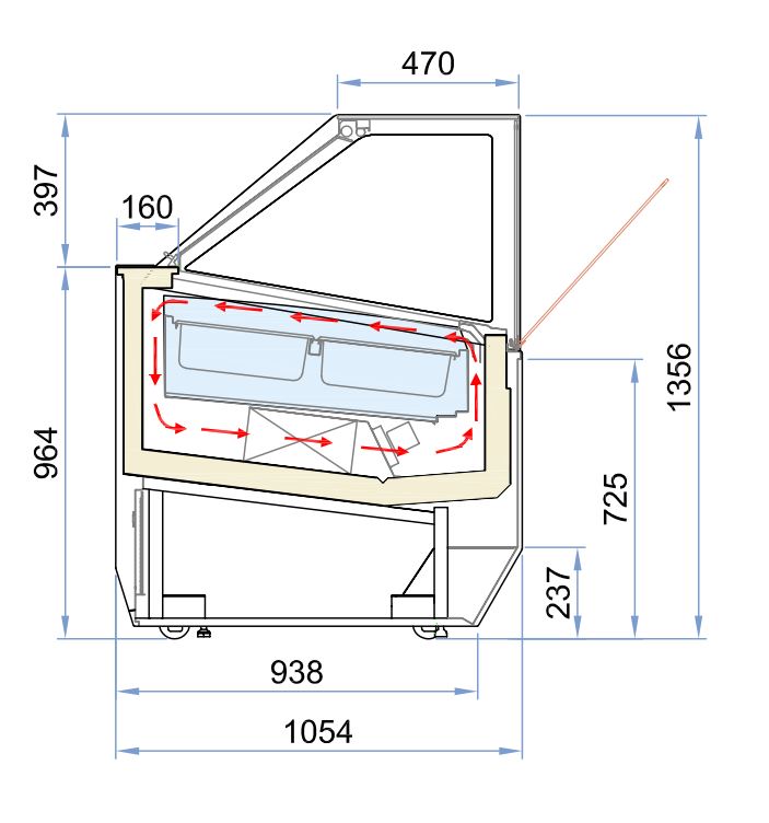 Ice cream display case millenium 16 - Combisteel 7295.0045