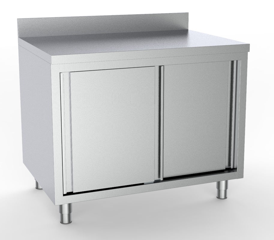 Work table with sliding doors upstand - 1000x700 mm - Combisteel 7333.0236