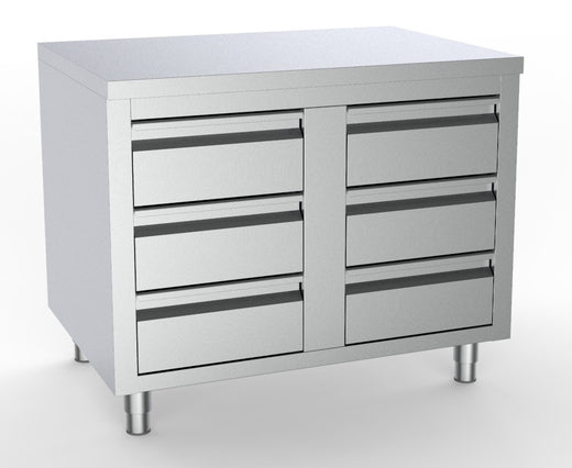 Werktafel met 6 laden - 1000x700 mm - Combisteel 7333.0284