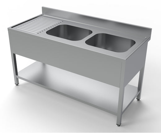 700 spoeltafel bodemschap 2 rechts 1600 - Combisteel 7333.0855