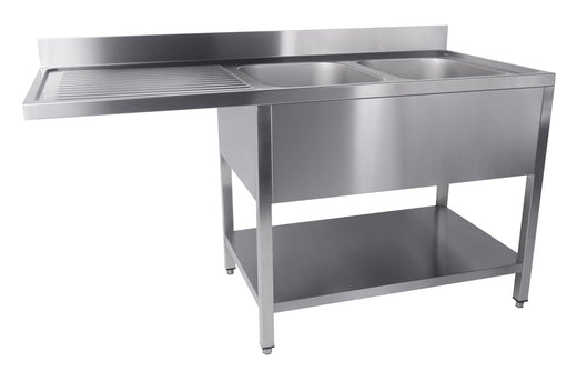 700 spoeltafel bodem met uitsp. vaatwasser demontabel 2 rechts 1600 - Combisteel 7333.1425