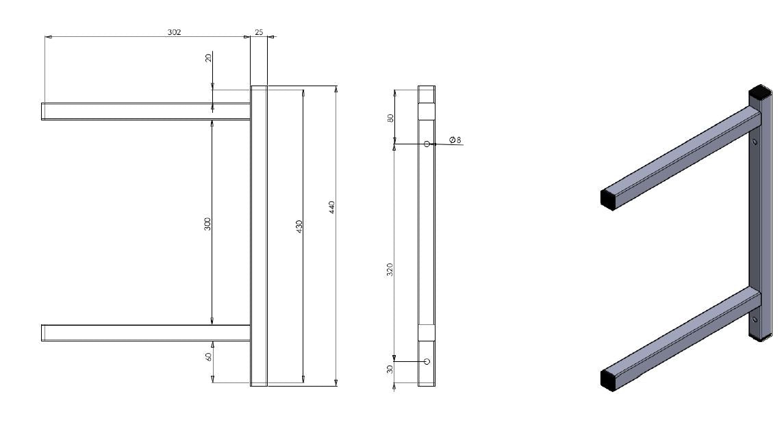 Fixed bracket double 300 - Combisteel 7412.0731