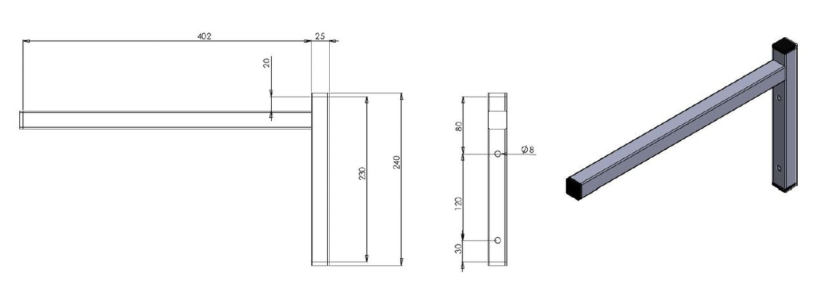 Fixed bracket single 400 - Combisteel 7412.1730
