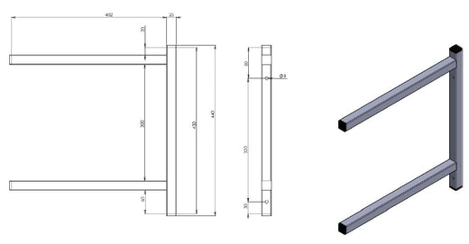 Vaste konsole dubbel 400 - Combisteel 7412.1731