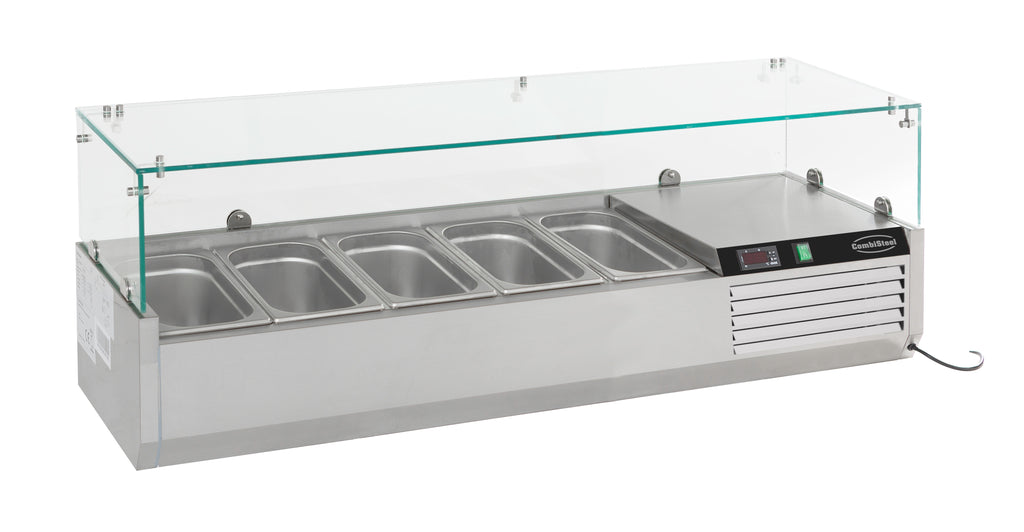 GEKOELDE OPZETVITRINE 1/4 GN x 5 - 7450.0005