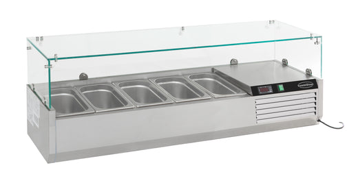 Gekoelde opzetvitrine 1/4 GN x 5 - Combisteel 7450.0005