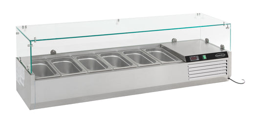 Gekoelde opzetvitrine 1/3 GN x 6 - Combisteel 7450.0017