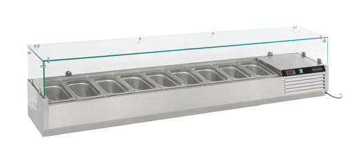 Gekoelde opzetvitrine 1/3 GN x 9 - Combisteel 7450.0023