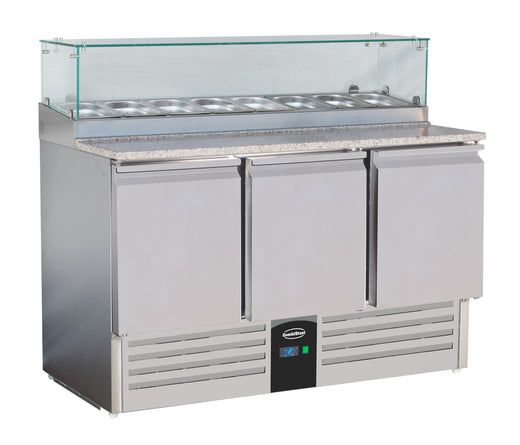 Pizzawerkbank glasopstand 3 deuren - Combisteel 7450.0220