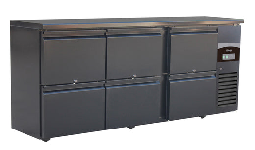 Barkoeler zwart 6 laden - Combisteel 7450.0323