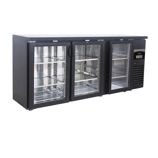 Barkoeler zwart 3 glasdeuren - Combisteel 7450.0340