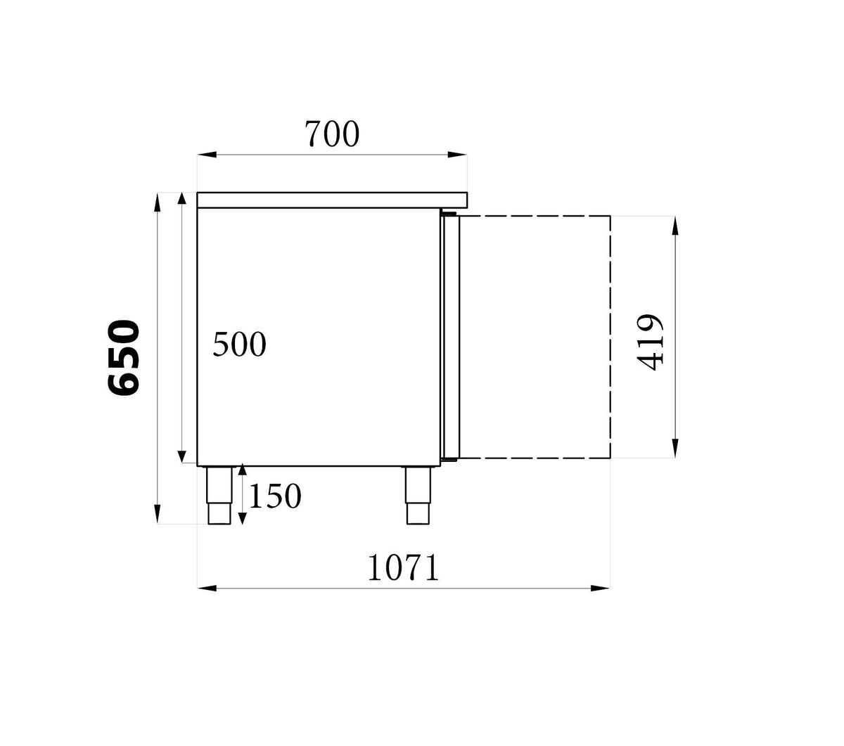 Refrigerated counter 650 high 3 doors - Combisteel 7450.0760