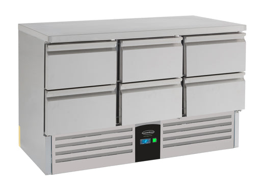 Koelwerkbank 6 laden energy line uitgevoerd met verdamper - Combisteel 7450.5120