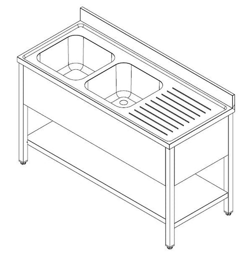 700 SPOELTAFEL BODEMSCHAP DEMONTABEL 2 LINKS 1600 - aanvullende productfoto 1