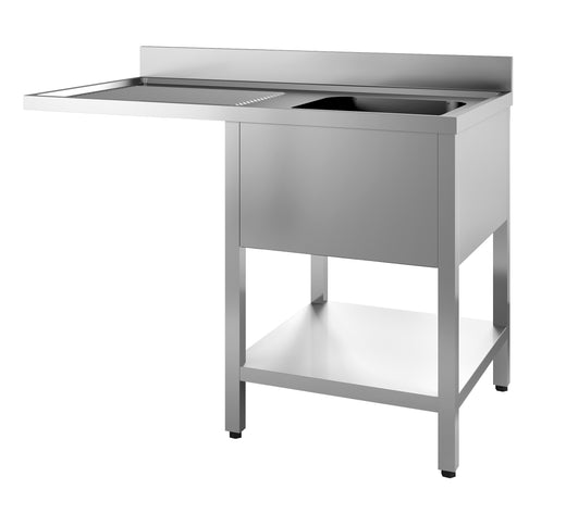 700 spoeltafel bodem met uitsp. vaatwasser demontabel 1 rechts 1200 - Combisteel 7452.0470