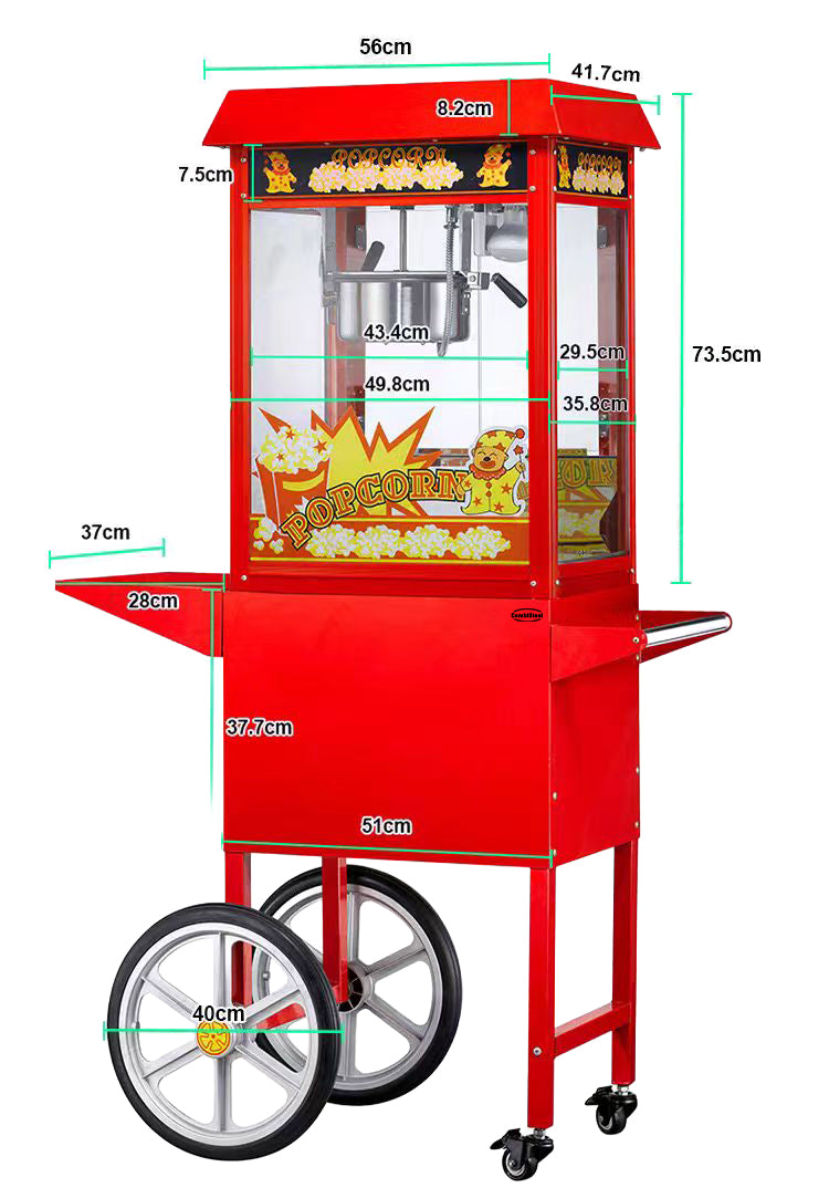 POPCORNMACHINE INCL. WIELEN - aanvullende productfoto 4