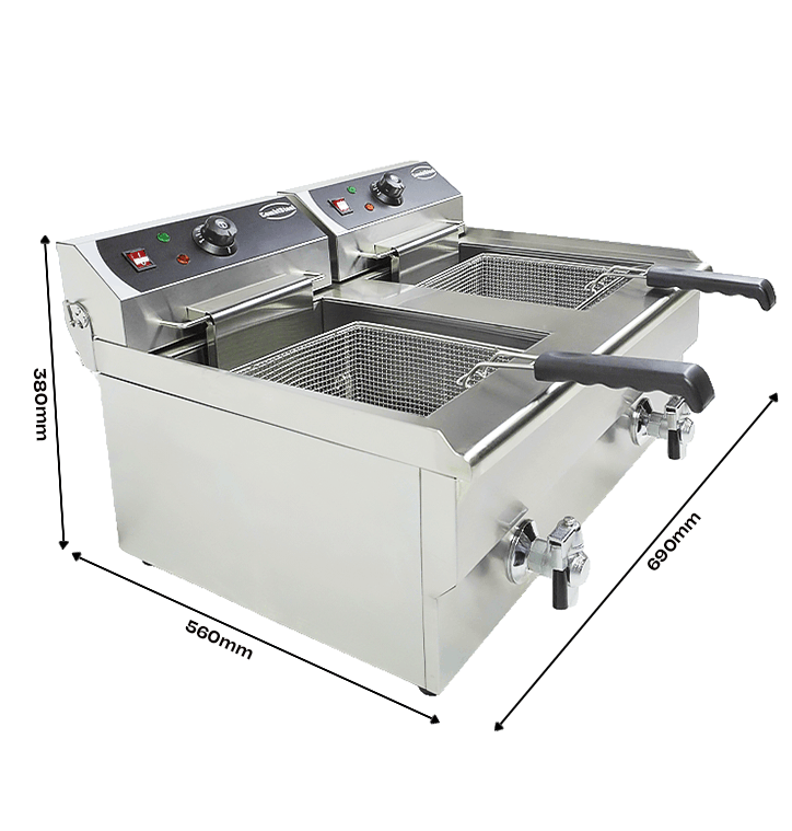 Electric countertop fryer 2X10 l - Combisteel 7455.1007