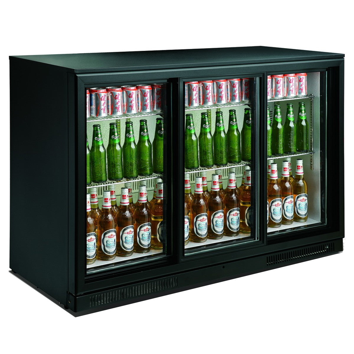 Black bar cooler 3 sliding doors - Combisteel 7455.1320