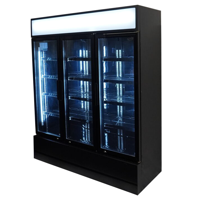 Refrigerator 3 glass doors black FCU-1200 bl - Combisteel 7455.2115