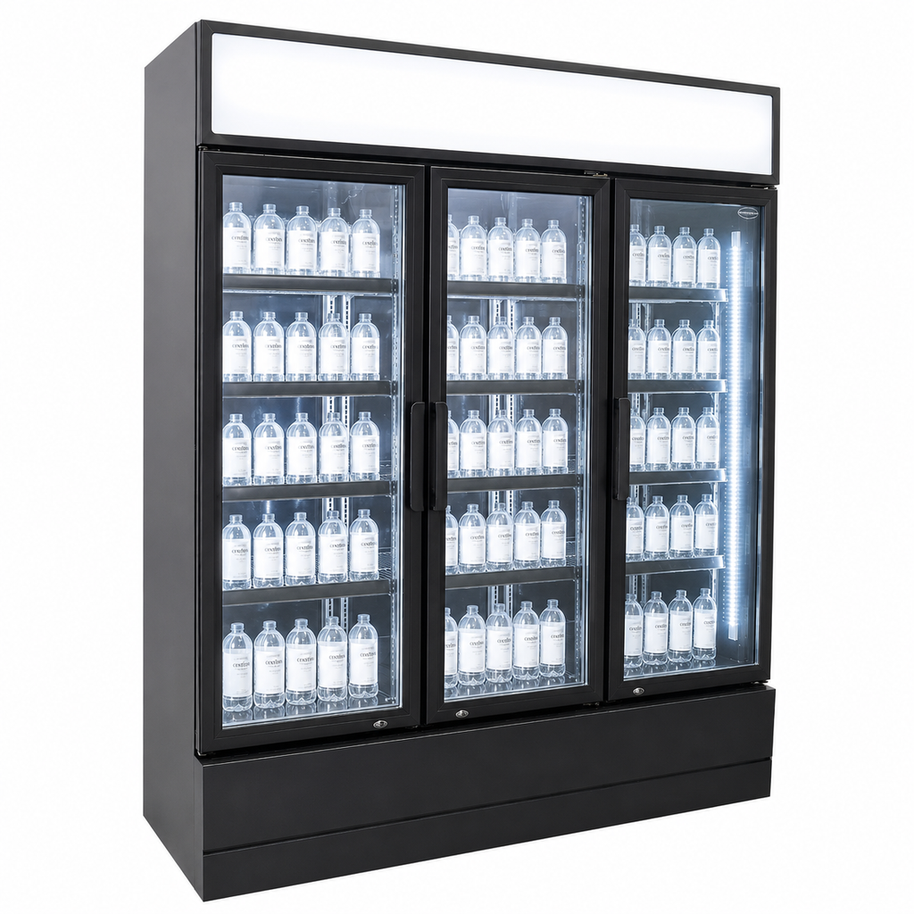 KOELKAST 3 GLASDEUREN ZWART FCU-1200 BL - aanvullende productfoto 3