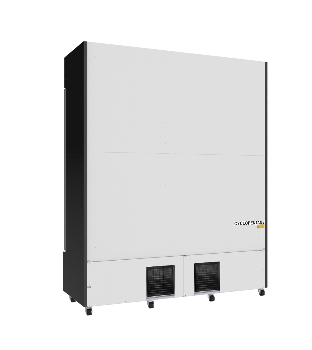 KOELKAST 3 GLASDEUREN ZWART FCU-1200 BL - achterzijde