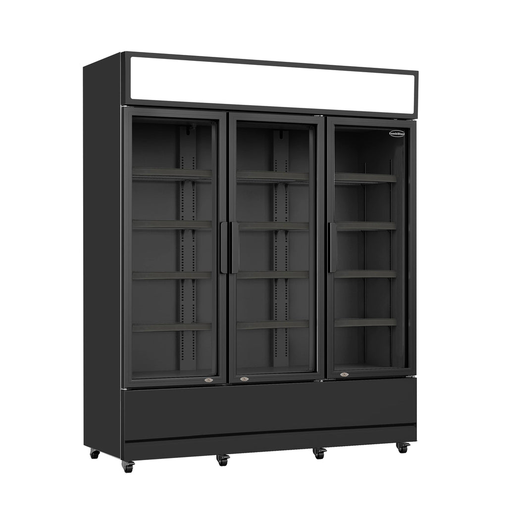 KOELKAST 3 GLASDEUREN ZWART FCU-1200 BL - 7455.2115