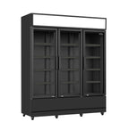 KOELKAST 3 GLASDEUREN ZWART FCU-1200 BL - 7455.2115