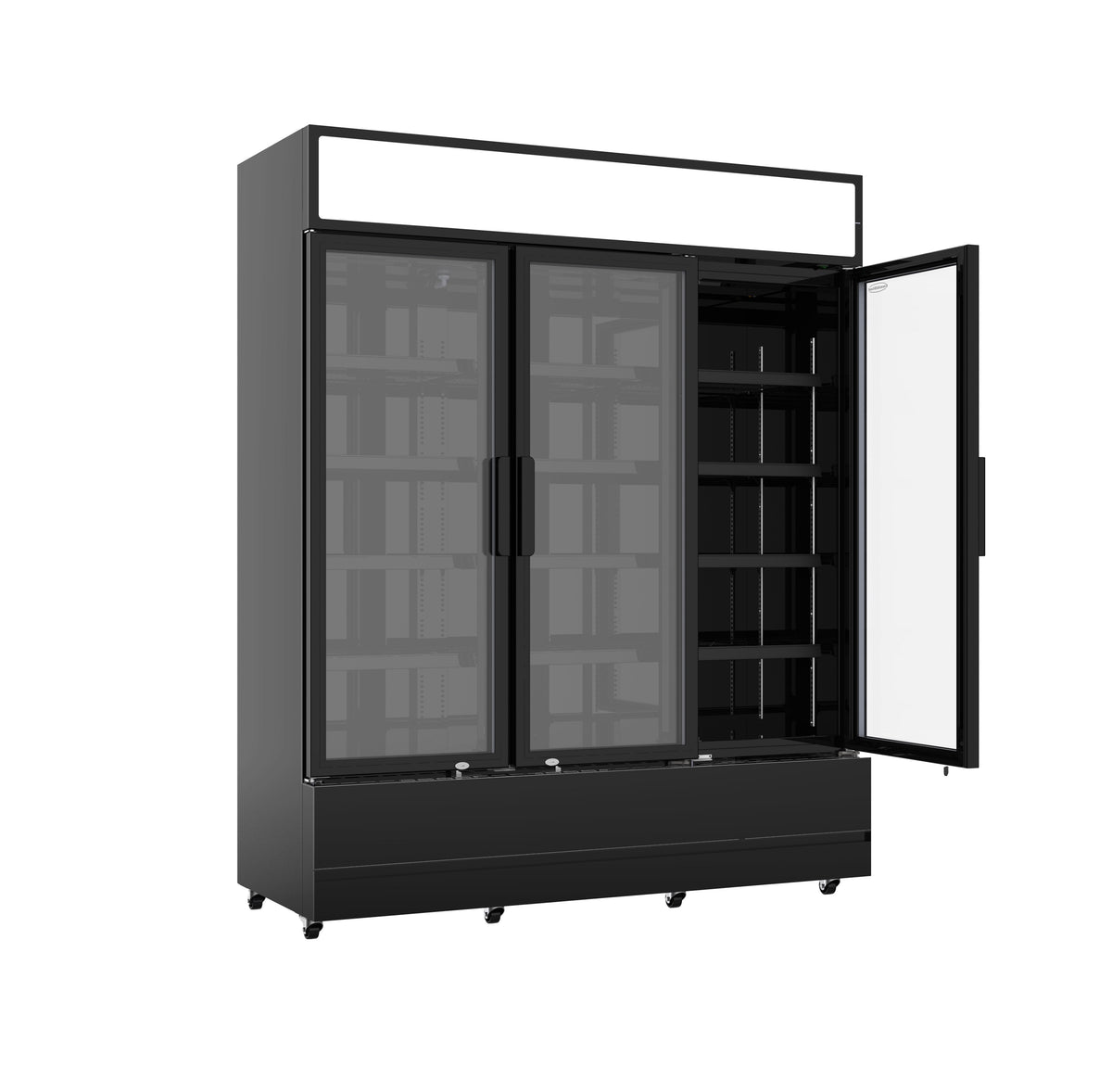 Refrigerator 3 glass doors black FCU-1200 bl - Combisteel 7455.2115