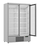 KOELKAST 2 GLASDEUREN JDE-1000R - geopend