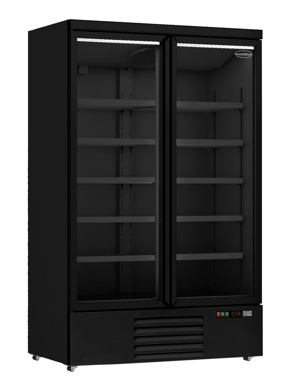 KOELKAST 2 GLASDEUREN ZWART JDE-1000R BL - 7455.2230
