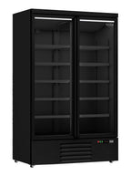 KOELKAST 2 GLASDEUREN ZWART JDE-1000R BL - 7455.2230