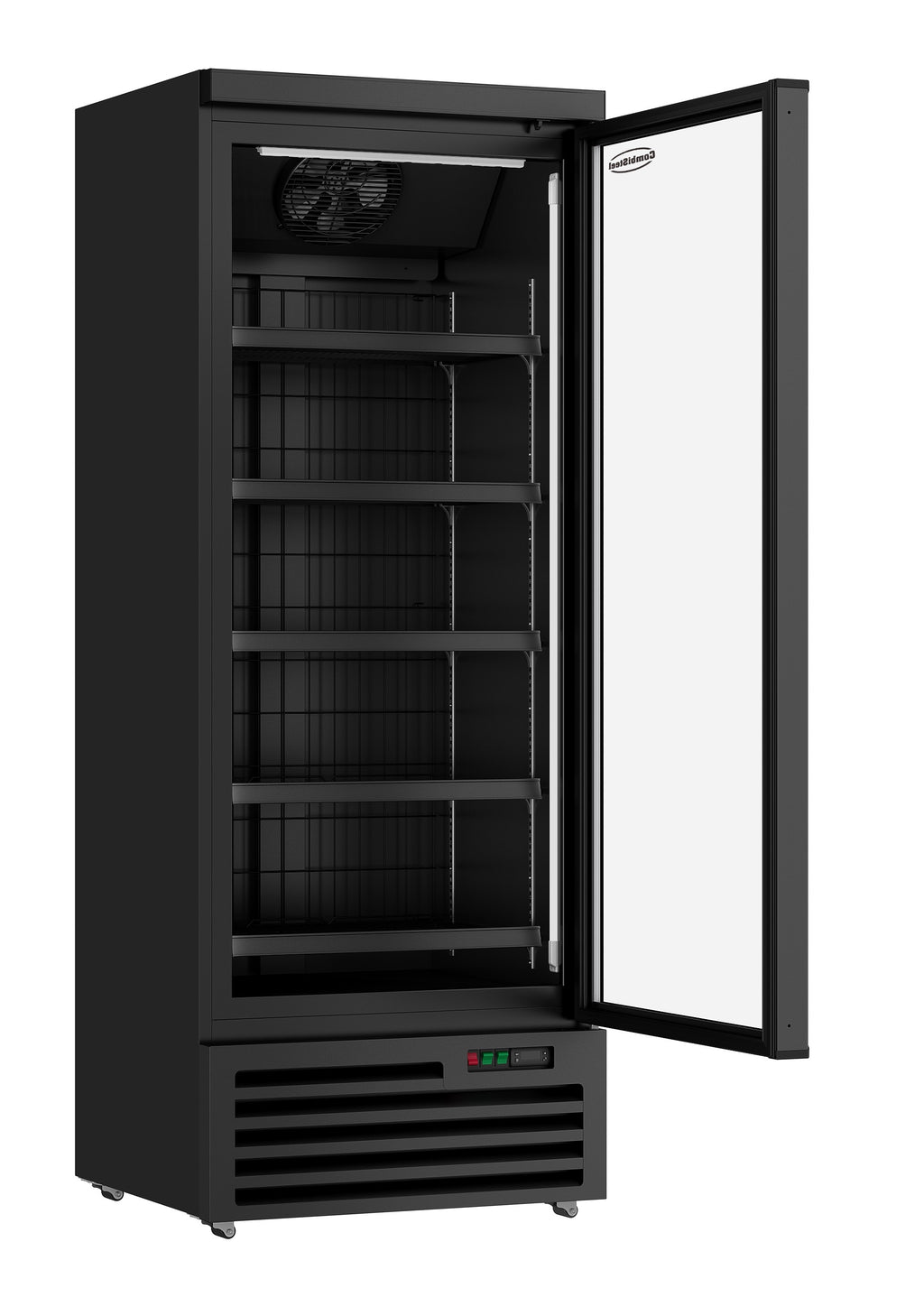 VRIESKAST 1 GLASDEUR ZWART JDE-600F BL - geopend