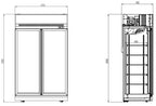 KOELKAST 2 GLASDEUREN ZWART INS-1000R BL - aanvullende productfoto 1