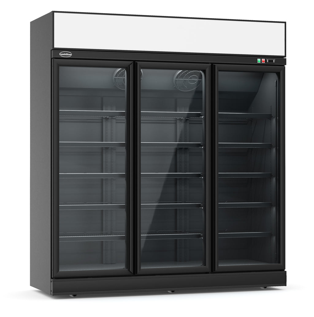KOELKAST 3 GLASDEUREN ZWART INS-1530R BL - 7455.2415