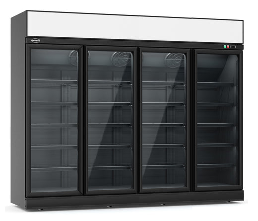 Koelkast 4 glasdeuren zwart INS-2060R bl - Combisteel 7455.2417