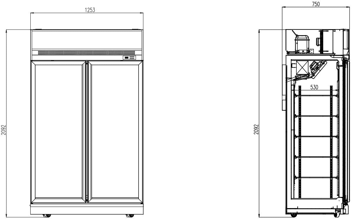 Freezer cabinet 2 glass doors INS-1000F - Combisteel 7455.2420