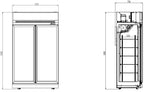VRIESKAST 2 GLASDEUREN ZWART INS-1000F BL **Let op, er is sprake van een hogere inschakelstroom waardoor een automaat met C karakteristiek noodzakelijk is.** - aanvullende productfoto 1