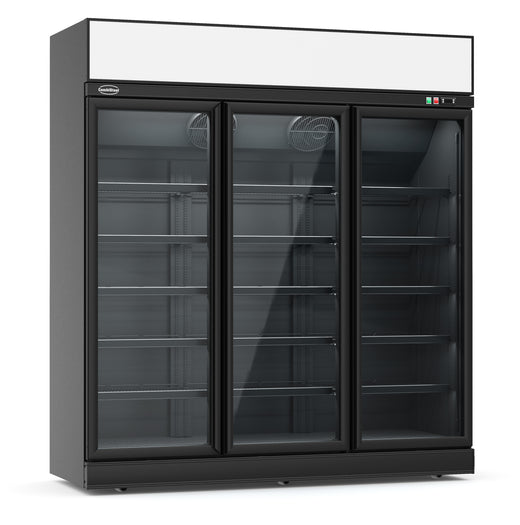 Vrieskast 3 glasdeuren zwart INS-1530F bl - Combisteel 7455.2435