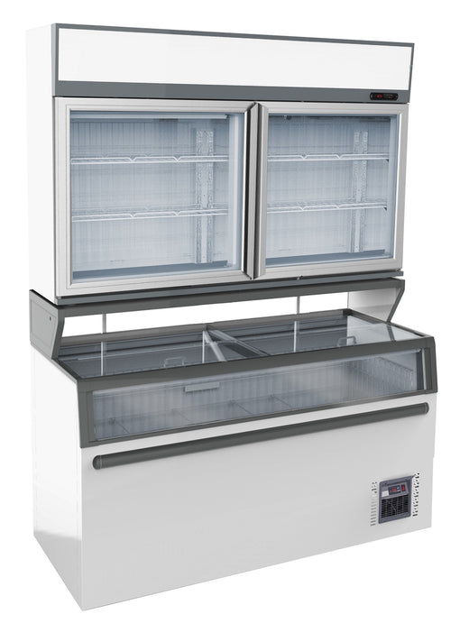 Wandvrieskast wit 2 glasdeuren - Combisteel 7455.2520