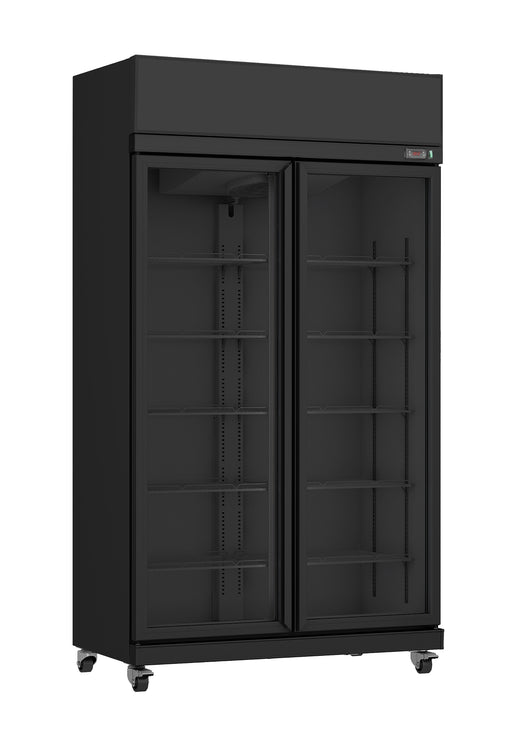 Koelkast 2 glasdeuren zwart IRM-770R bl - Combisteel 7455.3150