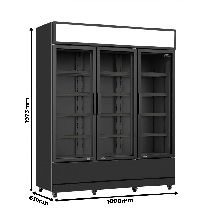 KOELKAST 3 GLASDEUREN ZWART FCU-1200 BL - aanvullende productfoto 7