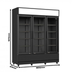 KOELKAST 3 GLASDEUREN ZWART FCU-1200 BL - aanvullende productfoto 7