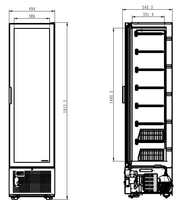 VRIESKAST 1 GLASDEUR 221L - aanvullende productfoto 1
