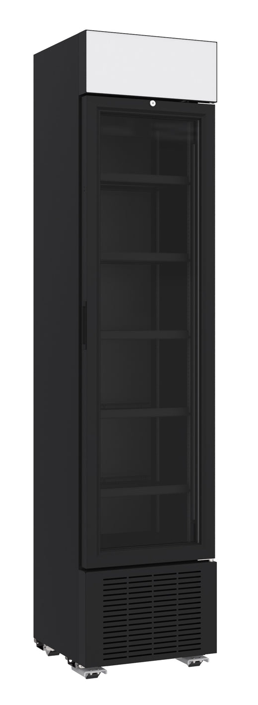 Drankenkoelkast 1 glasdeur zwart 232 l - Combisteel 7464.0200
